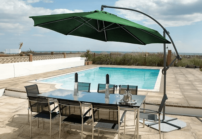 Image of Alexander Rose Round Aluminium Cantilever Sunshade in Green