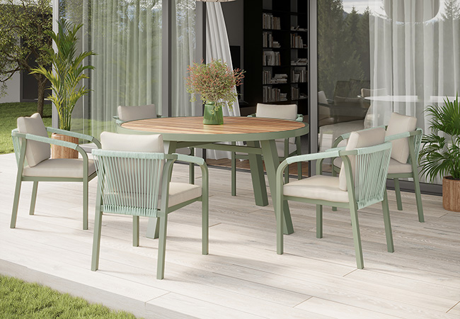 Image of Alexander Rose Genoa 6 Seat Round Dining Set