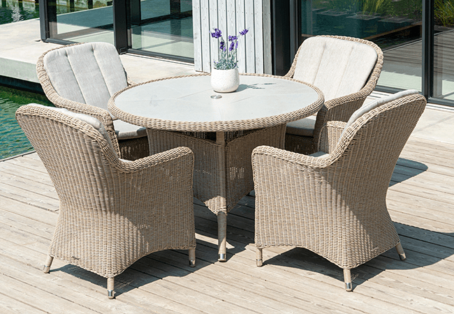 Image of Alexander Rose Hazelmere 4 Seater Round Dining Set