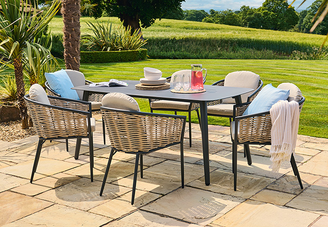 Image of Alexander Rose Pavilion 6 Seat Rectangular Dining Set