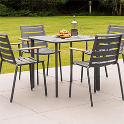 Small Image of Alexander Rose Fresco Flint 4 seat dining set