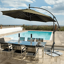 Image of Alexander Rose Round Aluminium Cantilever Sunshade in Taupe