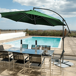 Image of Alexander Rose Round Aluminium Cantilever Sunshade in Green