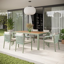Small Image of Alexander Rose Genoa 6 Seat Rectangular Dining Set