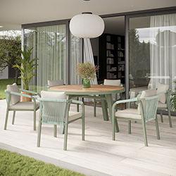 Small Image of Alexander Rose Genoa 6 Seat Round Dining Set