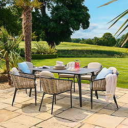 Small Image of Alexander Rose Pavilion 6 Seat Rectangular Dining Set