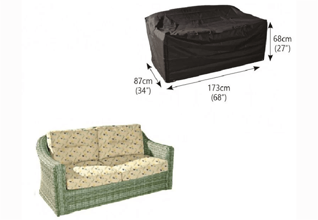 Image of Rattan Modular 2-3 Seater Sofa Cover - Bosmere M675