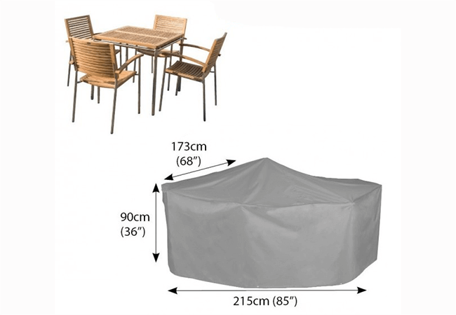 Image of Bosmere Thunder Grey Rectangular 4 Seater Cover