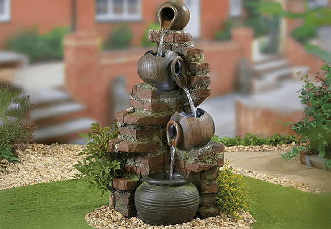Image of Easy Fountain Flowing Jugs Garden Water Feature