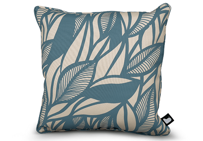 Image of Extreme Lounging B Cushion Art Collection - Poplar Leaf Sea Blue