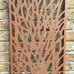 Image of Rustic Steel Garden Metal Tree Design Screen - 80cm Tall