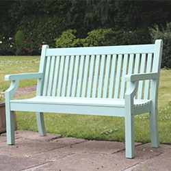 Image of Winawood Sandwick 2 Seater Wood Effect Garden Bench - Duck Egg Green