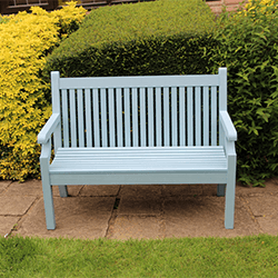 Small Image of Winawood Sandwick 3 Seater Wood Effect Garden Bench - Blue