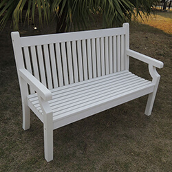 Image of Winawood Sandwick 3 Seat Bench - White - COLLECTION ONLY