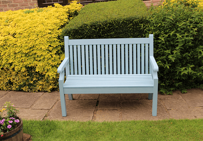 Image of Winawood Sandwick 3 Seater Wood Effect Garden Bench - Blue