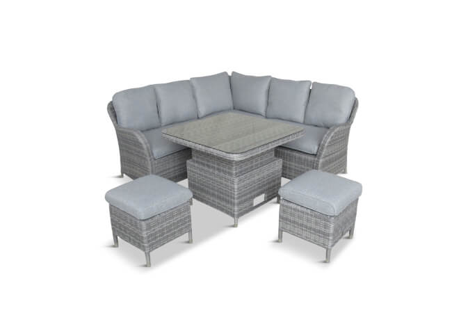 Image of LG Monte Carlo Stone Compact Corner Sofa Set with Adjustable Table