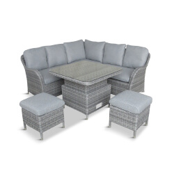 Image of LG Monte Carlo Stone Compact Corner Sofa Set with Adjustable Table