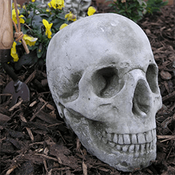 Image of Skull Stone Garden Ornament Statue - GG11