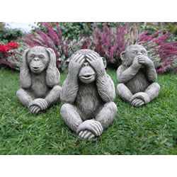 Image of Three Monkeys Stone Garden Ornaments