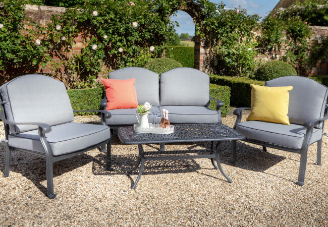 Image of Hartman Amalfi Lounge Set with 2 Seater Sofa in Antique Grey/Platinum
