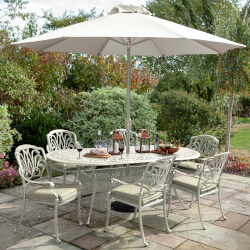 Image of Hartman Amalfi 6 Seat Oval Dining Set in Maize / Wheatgrass - NO PARASOL