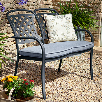 Image of EX DISPLAY / COLLECTION ONLY - Hartman Berkeley 2 Seater Bench in Antique Grey/Platinum