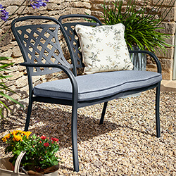 Image of EX DISPLAY / COLLECTION ONLY - Hartman Berkeley 2 Seater Bench in Antique Grey/Platinum