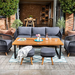 Image of Hartman Eden 3 Seat Lounge Set - Carbon/Noir/Acacia Wood