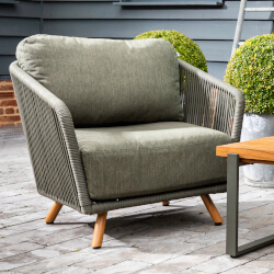 Image of Hartman Eden Lounge Chair Moss/Juniper Rope/Acacia wood