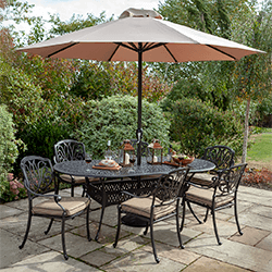 Image of Hartman Amalfi 6 Seat Oval Dining Set in Bronze/Amber