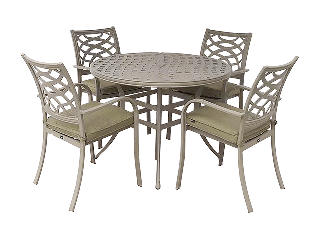 Image of Hartman Buxton 4 Seat Dining Set in Maize / Wheatgrass - NO PARASOL