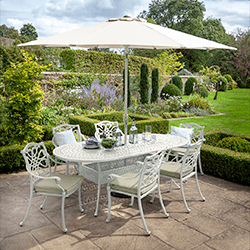 Image of Hartman Capri 6 Seat Oval Dining Set in Maize / Wheatgrass