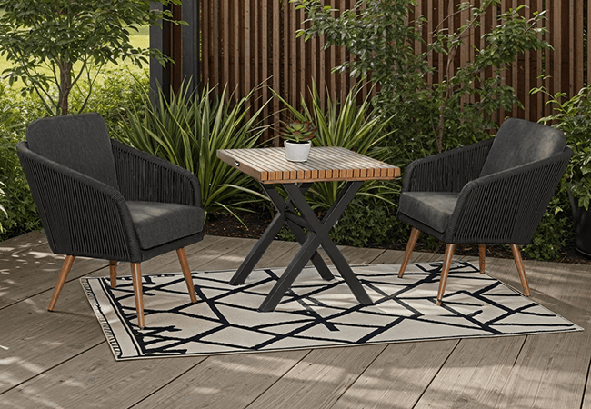 Image of Hartman Eden 2 Seater Bistro Set in Carbon / Noir