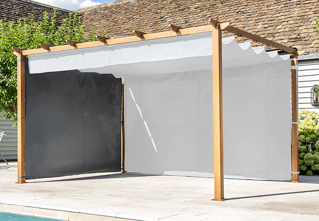 Image of Hartman Monza 3m Square Pergola Side Curtain Pack In Grey
