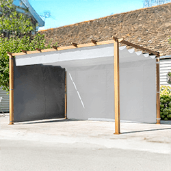 Image of Hartman Monza 3m Square Pergola Side Curtain Pack In Grey