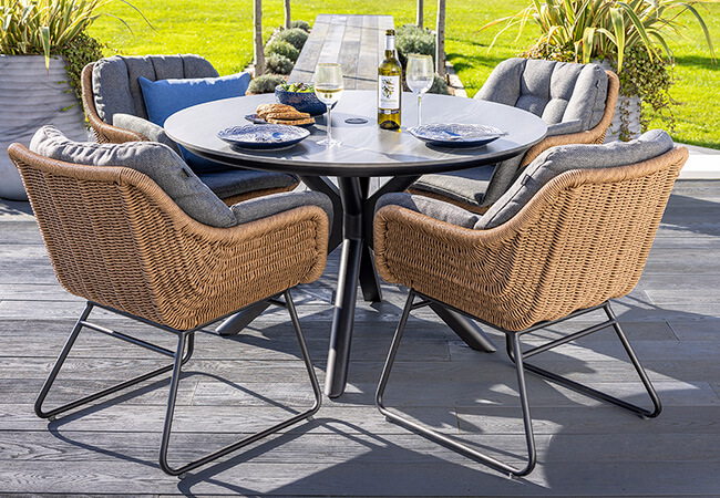 Image of Hartman Rayo 4 Seat Dining Set - No Parasol