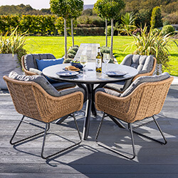 Small Image of Hartman Rayo 4 Seat Dining Set - No Parasol