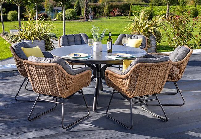 Image of Hartman Rayo 6 Seat Dining Set - No Parasol