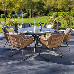 Image of Hartman Rayo 6 Seat Dining Set - No Parasol