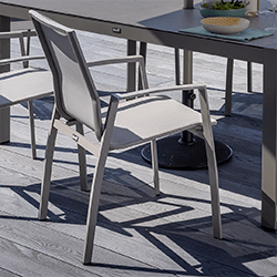 Image of Hartman Rio Dining Chair in Taupe and Pewter