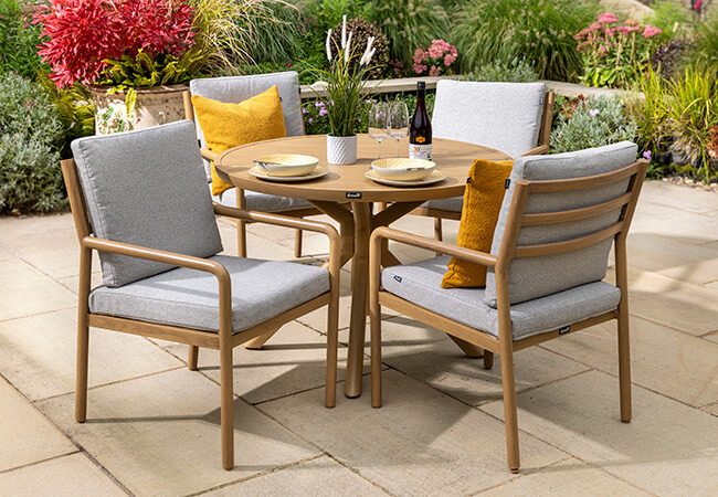 Image of Hartman Sahara 4 Seat round Dining Set - NO PARASOL
