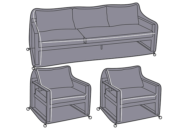 Image of Hartman Vienna 3 Seat Lounge Sofa Set Cover