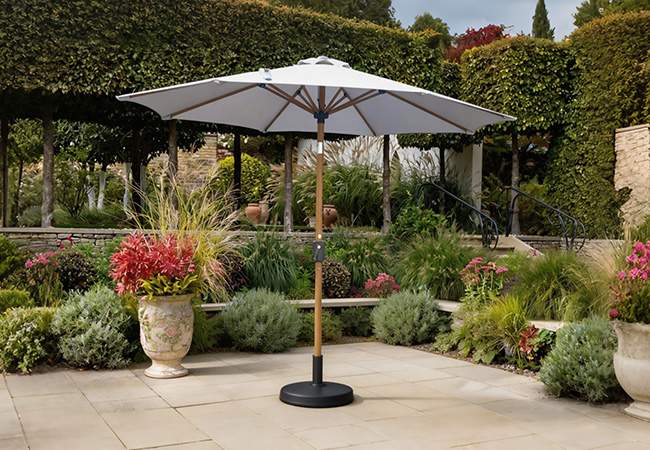 Image of Hartman Luxe Round 3m Parasol - Larch Folie / Moon