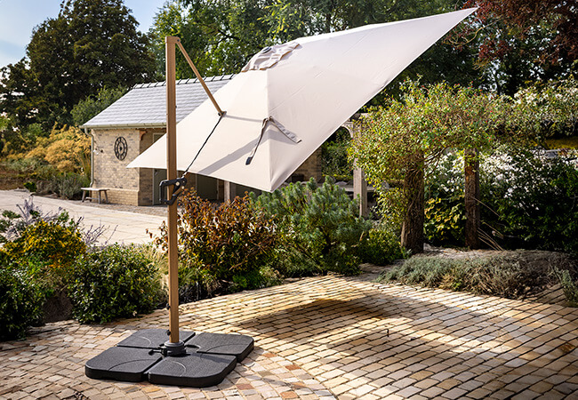 Image of Hartman Aegean Folie 2.5m Square Cantilever Parasol - Dove