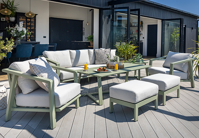 Image of Hartman Alora 3 Seat Sofa Lounge Set in Sage / Moon