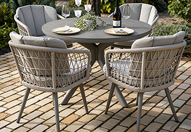 Image of Hartman Aries 4 Seat Round Dining Set - No Parasol
