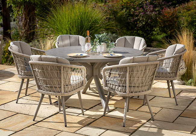 Image of Hartman Aries 6 Seat Round Dining Set - No Parasol