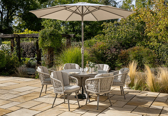 Image of Hartman Aries 6 Seat Round Dining Set