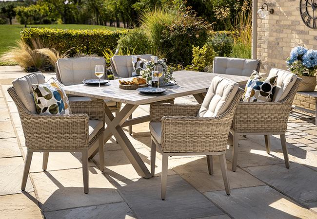Image of Hartman Arley 6 Seater Weave Rectangular Dining Set