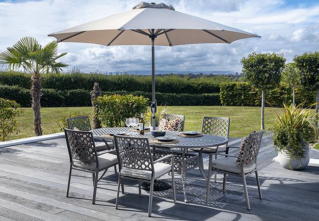 Image of Hartman Avebury 6 Seat Oval Dining Set in Crimini / Moon